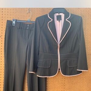 The Limited Black Pinstripe Suit with Pink Trim